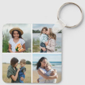 独自の4つのフォトコラージュを作成 キーホルダー (裏面)