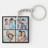 独自の4つのフォトコラージュを作成 キーホルダー (裏面)