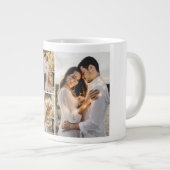 独自の4つのフォトコラージュを作成 ジャンボコーヒーマグカップ (正面右)