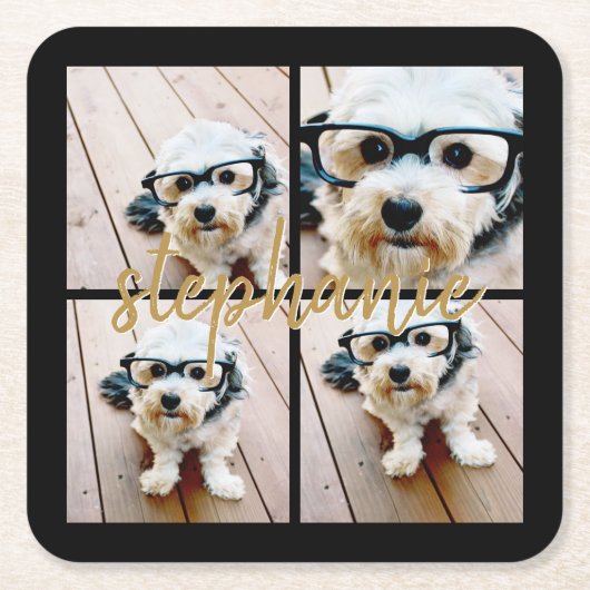 独自の4つのフォトコラージュを作成 – スクリプト名 スクエアペーパーコースター (正面)