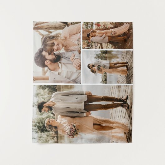 独自の4つのフォトコラージュを作成 タペストリー (正面)