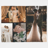 独自の4つのフォトコラージュを作成 フリースブランケット (正面(横))