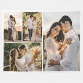 独自の4つのフォトコラージュを作成 フリースブランケット (正面(横))