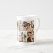 独自の4つのフォトコラージュを作成 ボーンチャイナマグカップ (正面右)