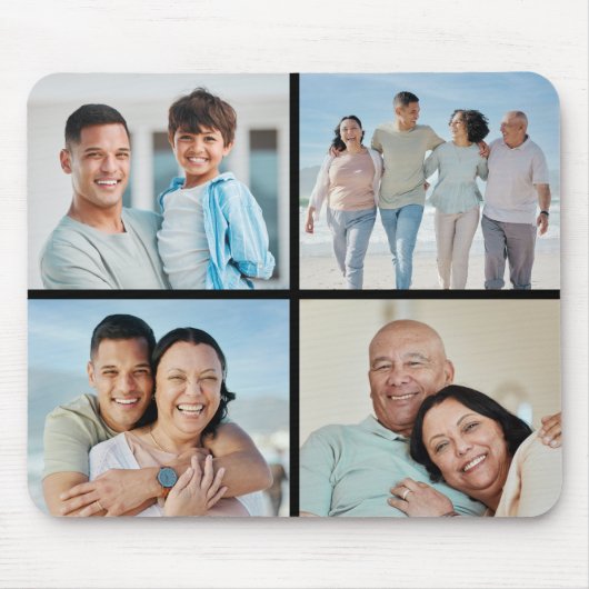 独自の4つのフォトコラージュを作成 マウスパッド (正面)