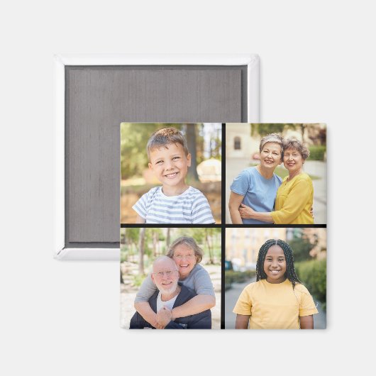 独自の4つのフォトコラージュを作成 マグネット (正面/裏面)