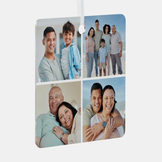 独自の4つのフォトコラージュを作成 メタルオーナメント (正面右)