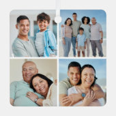 独自の4つのフォトコラージュを作成 メタルオーナメント (正面)