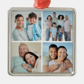 独自の4つのフォトコラージュを作成 メタルオーナメント (正面)