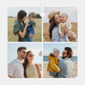 独自の4つのフォトコラージュを作成 メタルオーナメント (裏面)