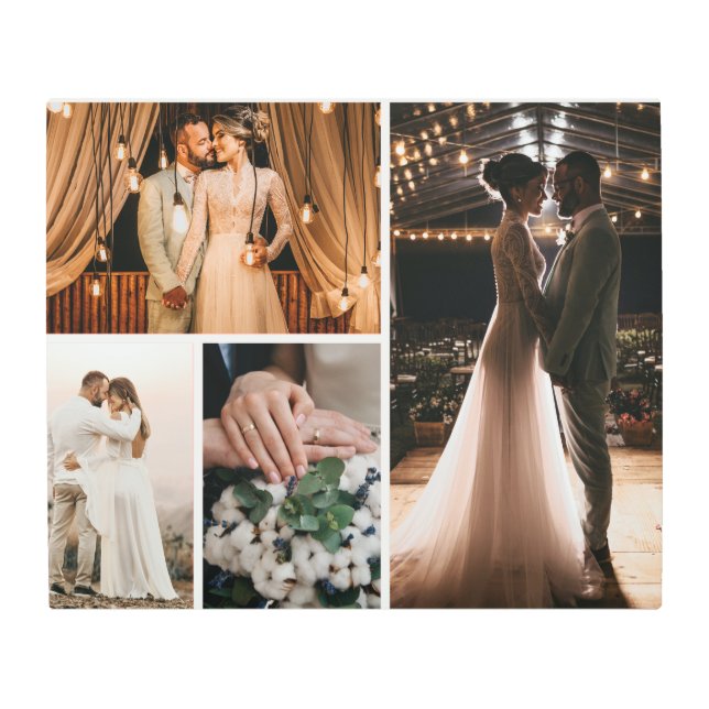 独自の4つのフォトコラージュを作成 メタルプリント (正面)