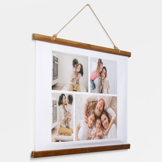 独自の4つのフォトコラージュを作成 吊り下げ型タペストリー (傾斜あり)