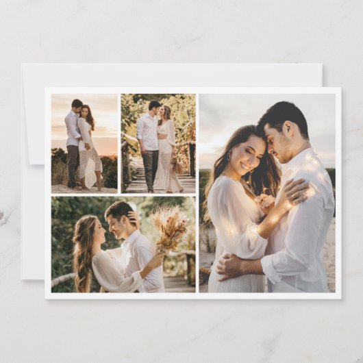 独自の4つのフォトコラージュを作成 招待状 (正面)