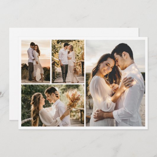 独自の4つのフォトコラージュを作成 招待状 (正面/裏面)