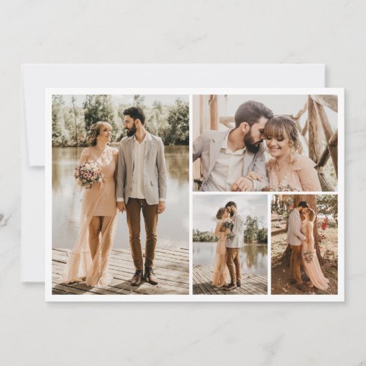 独自の4つのフォトコラージュを作成 招待状 (正面)