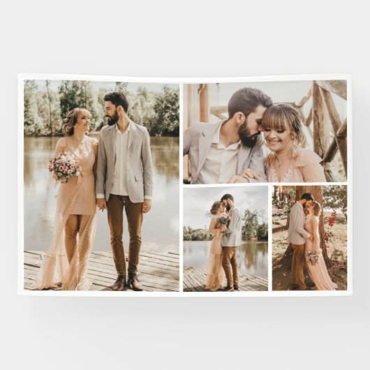 独自の4つのフォトコラージュを作成 横断幕 (横)