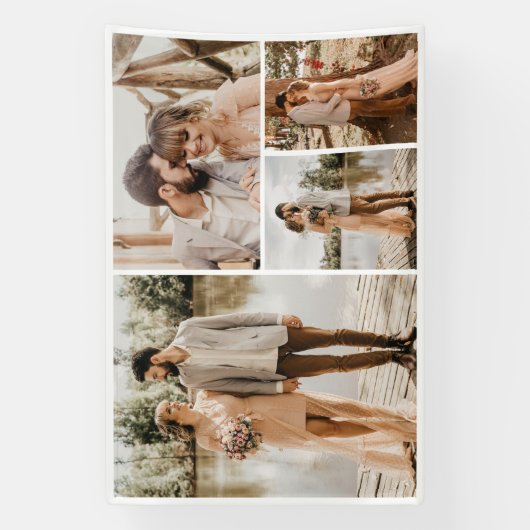 独自の4つのフォトコラージュを作成 横断幕 (縦)