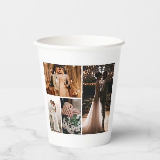 独自の4つのフォトコラージュを作成 紙コップ (正面)