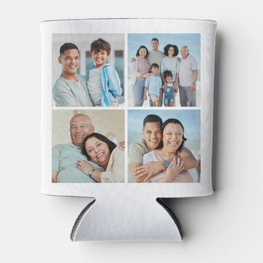 独自の4つのフォトコラージュを作成 缶クーラー (正面)