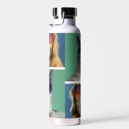 独自の4つのペットフォトコラージュを作成 ウォーターボトル (右面)