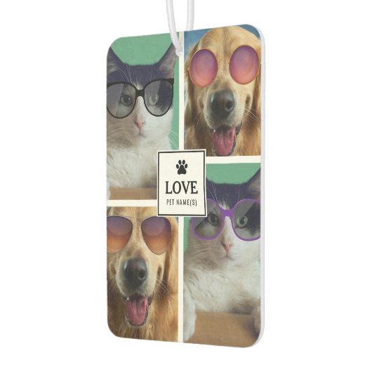 独自の4つのペットフォトコラージュを作成 カーエアーフレッシュナー (左)