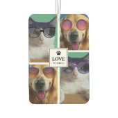 独自の4つのペットフォトコラージュを作成 カーエアーフレッシュナー (裏面)