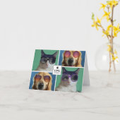 独自の4つのペットフォトコラージュを作成 カード (黄色い花)