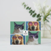 独自の4つのペットフォトコラージュを作成 シーズンポストカード (スタンド正面)