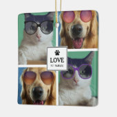 独自の4つのペットフォトコラージュを作成 セラミックオーナメント (左)