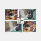 独自の4つのペットフォトコラージュを作成 フリースブランケット (正面(横))