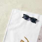 独自の4フォトコラージスクリプト名金ゴールドの作成 ビーチタオル (インサイチュ)