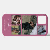 独自の4フォトコラージピンクモノグラムを作成 Case-Mate iPhoneケース (裏面 (横))
