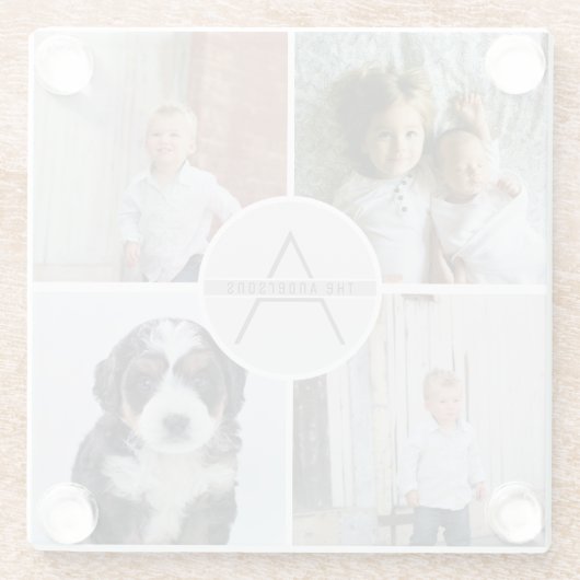 独自の4フォトコラージモノグラムの作成 ガラスコースター (裏面)