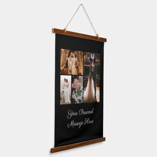 独自の4フォトコラージュのウェルカムサインを作成 吊り下げ型タペストリー (傾斜あり)