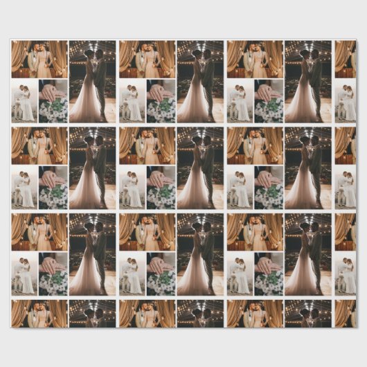 独自の4フォトコラージュ枠のポスターを作成 ラッピングペーパー (フラット)