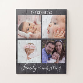 独自の4フォトコラージュChalkboardファミリを作成 ジグソーパズル