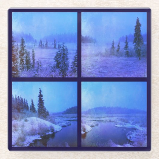 独自の4フォトスクエアを作成 ガラスコースター (正面)