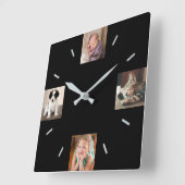 独自の4フォトブラックを作モダン成 スクエア壁時計 (傾斜)