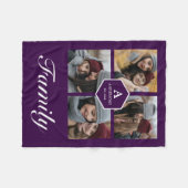 独自の4写真家族の写真コラージュを作成 フリースブランケット (正面(横))