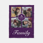 独自の4写真家族の写真コラージュを作成 フリースブランケット (正面)
