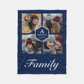 独自の4写真家族の写真コラージュを作成 フリースブランケット (正面)