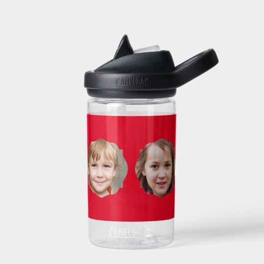 独自の4家族のフォトコラージュを作成 ウォーターボトル (左面)