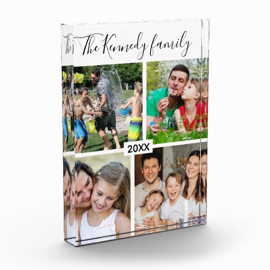 独自の4家族写真コラージギフトの作成 フォトブロック (左)