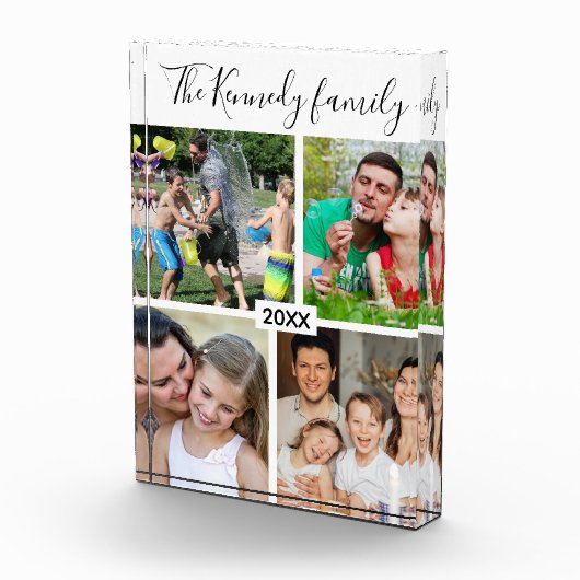 独自の4家族写真コラージギフトの作成 フォトブロック (右)