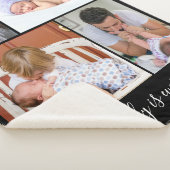 独自の4枚のフォトコラージュファミリー引用文ブラック シェルパブランケット (3/4)