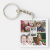 独自の4枚のフォトコラージュ最高のパパを作成 キーホルダー (正面)