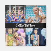 独自の4枚の写真を作成するコラージュ体操 マグネット (正面)