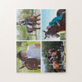 独自の4枚の写真を作成コラージュ馬 ジグソーパズル (縦)