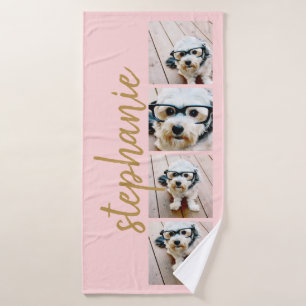 独自の4枚の写真用コラージュスクリプト名carolの作成 バスタオル