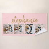 独自の4枚の写真用コラージュスクリプト名carolの作成 バスタオル (バスタオル)